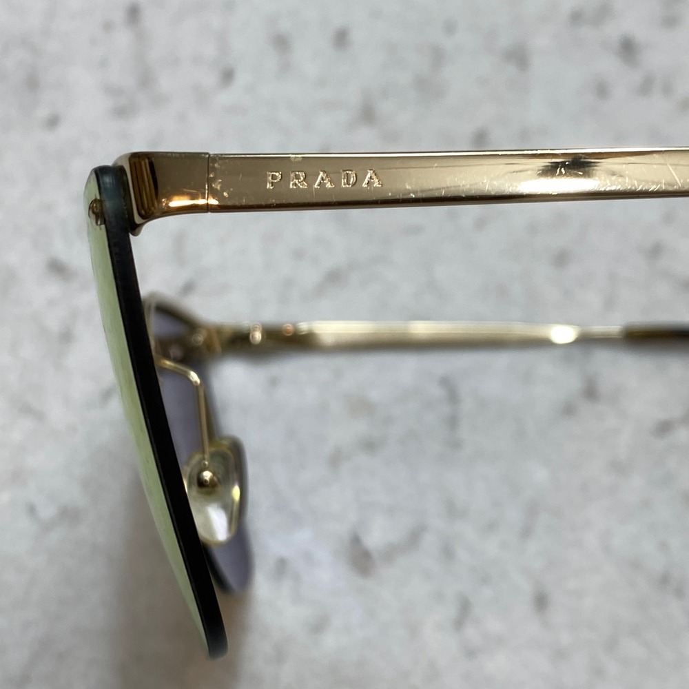 Prada SPR 68T ZVN-5N2 Sunglasses Unisex Gold Polarized Aviator 63mm - Picture 12 of 13